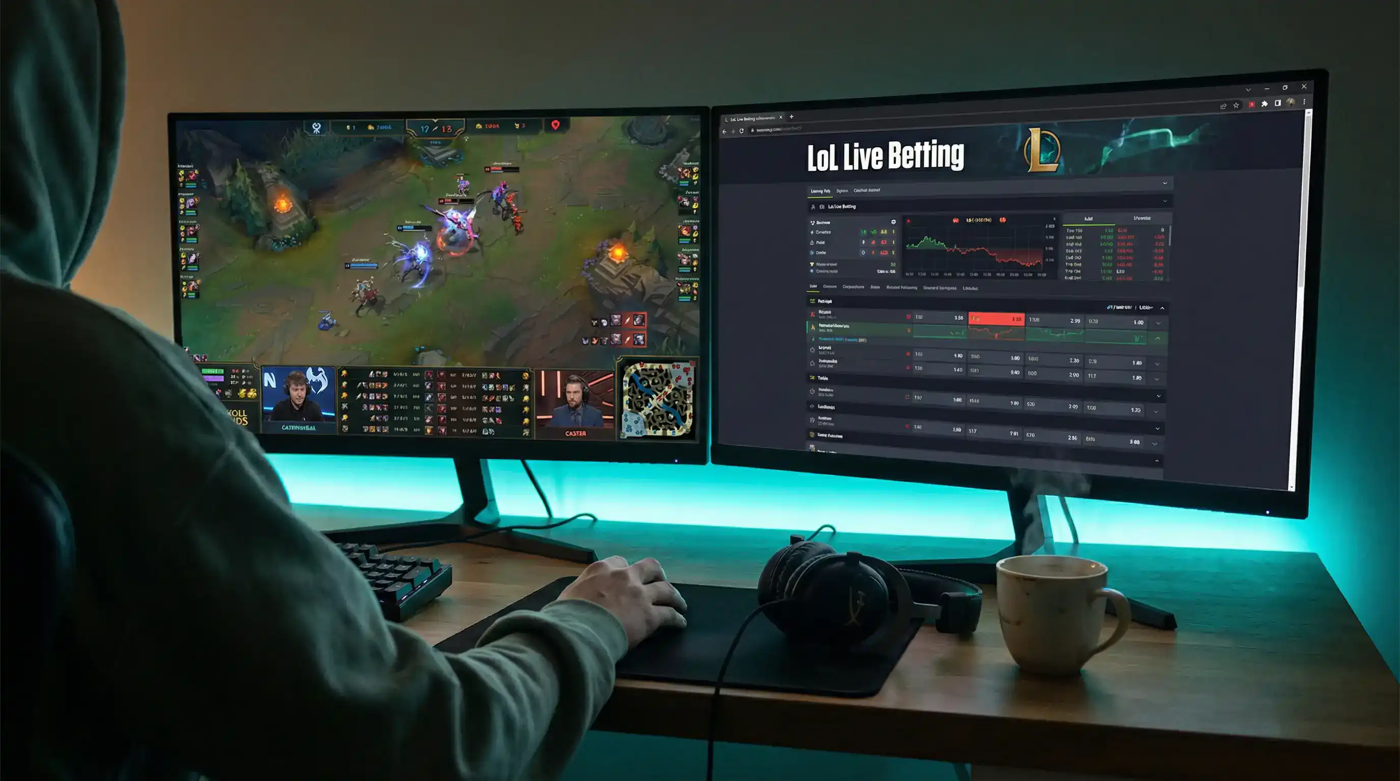 LoL live betting under pågående esportsmatch med realtidsodds och speldata
